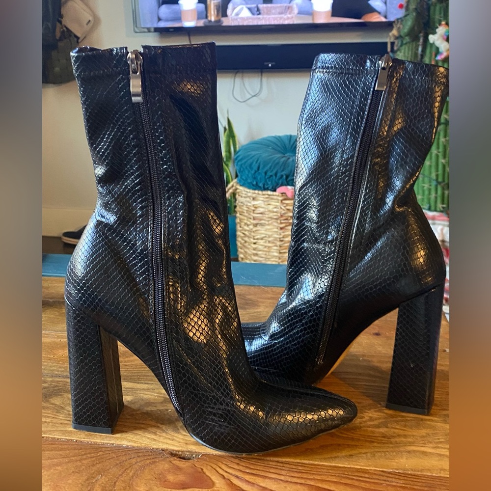Nasty Gal Faux Snake Booties